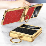 Placcatura integrata GKK + custodia in pelle per telefono a conchiglia, For Samsung Galaxy Z Flip4