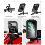 Supporto per telefono cellulare con scatola impermeabile per ricarica wireless da manubrio per moto / bicicletta, M18S-A1, M18L-A1