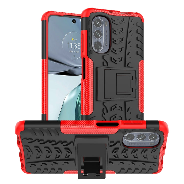 Gomma Texture TPU + Custodia per telefono PC con supporto, For Motorola Moto G62 5G