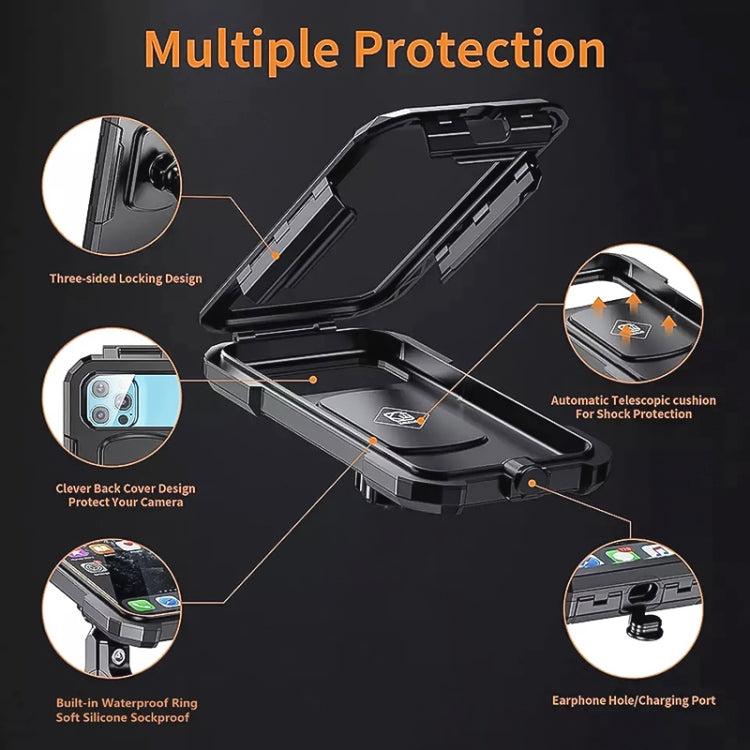 Specchietto retrovisore per moto / bicicletta Supporto per telefono cellulare impermeabile con ricarica wireless, M18S-A2, M18L-A2
