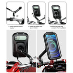 Specchietto retrovisore per moto / bicicletta Supporto per telefono cellulare impermeabile con ricarica wireless, M18S-A2, M18L-A2