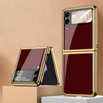 Custodia per telefono in vetro verniciato galvanico integrato GKK, For Samsung Galaxy Z Flip4