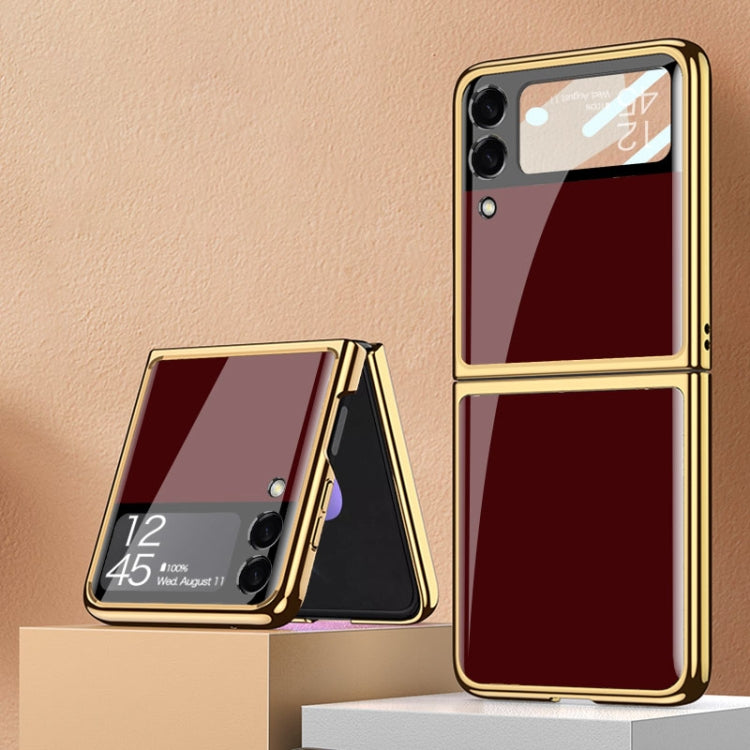 Custodia per telefono in vetro verniciato galvanico integrato GKK, For Samsung Galaxy Z Flip4
