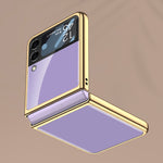 Custodia per telefono in vetro verniciato galvanico integrato GKK, For Samsung Galaxy Z Flip4