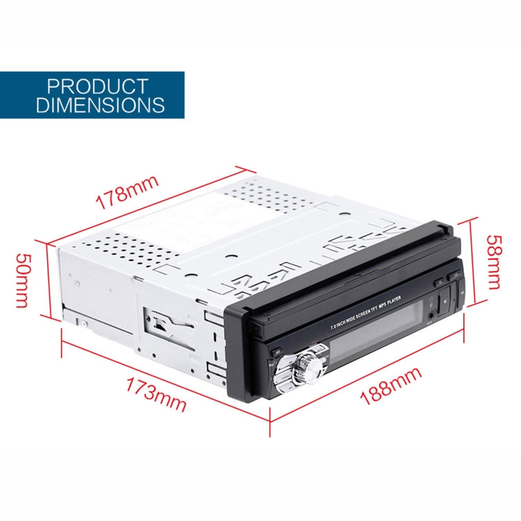 9601 Il lettore MP5 retrattile per auto da 7 pollici supporta la chiamata inversa Bluetooth a mani libere, 9601