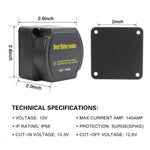 Controller di isolamento intelligente a doppia batteria per auto, yacht, camper, 12V 140A, con relè, with Relay
