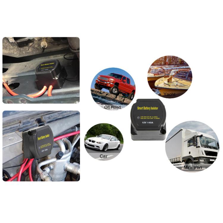 Controller di isolamento intelligente a doppia batteria per auto, yacht, camper, 12V 140A, con relè, with Relay