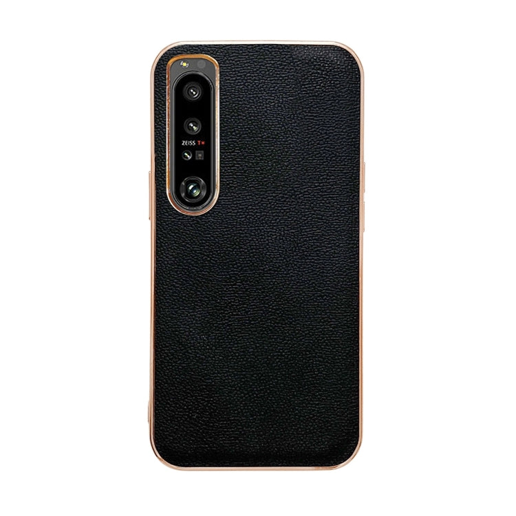 Custodia per telefono con placcatura nano serie Luolai in vera pelle, For Sony Xperia 1 IV, For Sony Xperia 10 IV