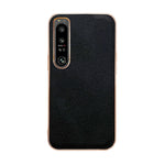Custodia per telefono con placcatura nano serie Luolai in vera pelle, For Sony Xperia 1 IV, For Sony Xperia 10 IV