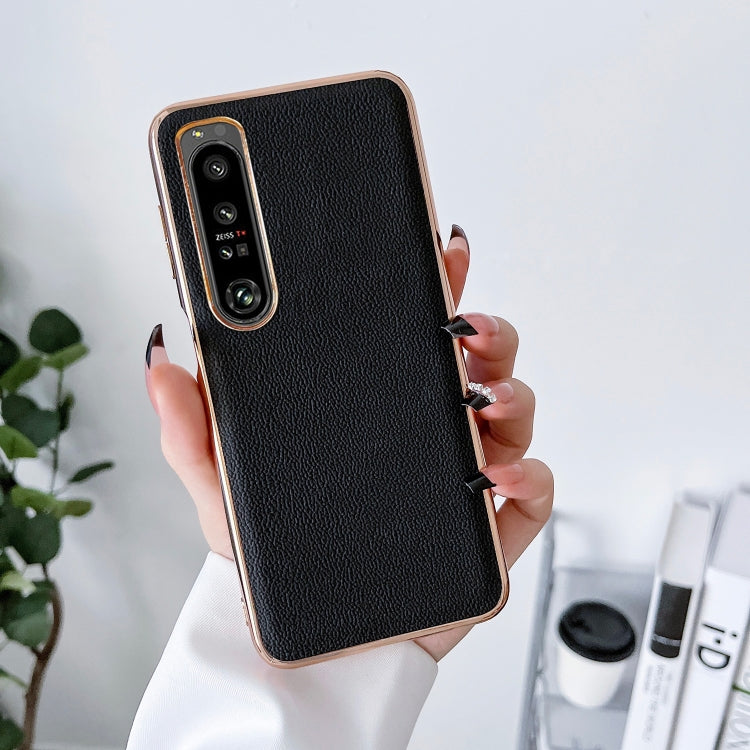 Custodia per telefono con placcatura nano serie Luolai in vera pelle, For Sony Xperia 1 IV, For Sony Xperia 10 IV, For vivo X80 5G, For vivo X80 Pro 5G, For Xiaomi Mix Fold 2, For Motorola Moto Razr 2022