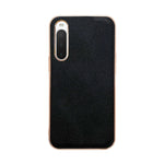 Custodia per telefono con placcatura nano serie Luolai in vera pelle, For Sony Xperia 1 IV, For Sony Xperia 10 IV