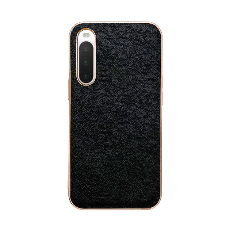 Custodia per telefono con placcatura nano serie Luolai in vera pelle, For Sony Xperia 1 IV, For Sony Xperia 10 IV