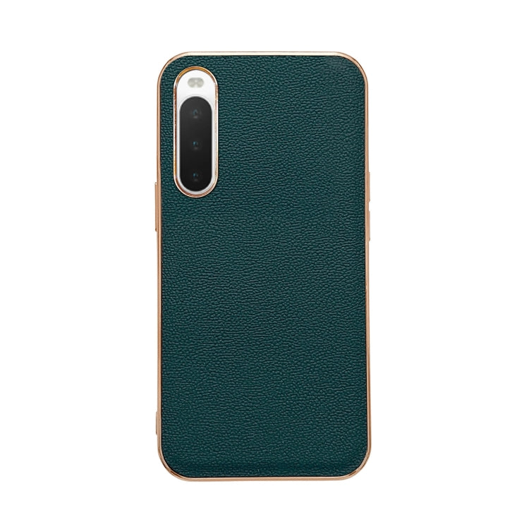 Custodia per telefono con placcatura nano serie Luolai in vera pelle, For Sony Xperia 1 IV, For Sony Xperia 10 IV