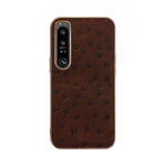 Custodia per telefono con placcatura nano in vera pelle di struzzo, For Sony Xperia 1 IV, For Sony Xperia 10 IV, For vivo X80 5G, For vivo X80 Pro 5G, For Xiaomi Mix Fold 2, For Motorola Moto Razr 2022
