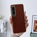 Custodia per telefono con placcatura nano in vera pelle di struzzo, For Sony Xperia 1 IV, For Sony Xperia 10 IV, For vivo X80 5G, For vivo X80 Pro 5G, For Xiaomi Mix Fold 2, For Motorola Moto Razr 2022