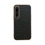 Custodia per telefono con placcatura nano in vera pelle di struzzo, For Sony Xperia 1 IV, For Sony Xperia 10 IV, For vivo X80 5G, For vivo X80 Pro 5G, For Xiaomi Mix Fold 2, For Motorola Moto Razr 2022