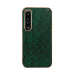 Custodia per telefono con placcatura nano in vera pelle di struzzo, For Sony Xperia 1 IV, For Sony Xperia 10 IV, For vivo X80 5G, For vivo X80 Pro 5G, For Xiaomi Mix Fold 2, For Motorola Moto Razr 2022