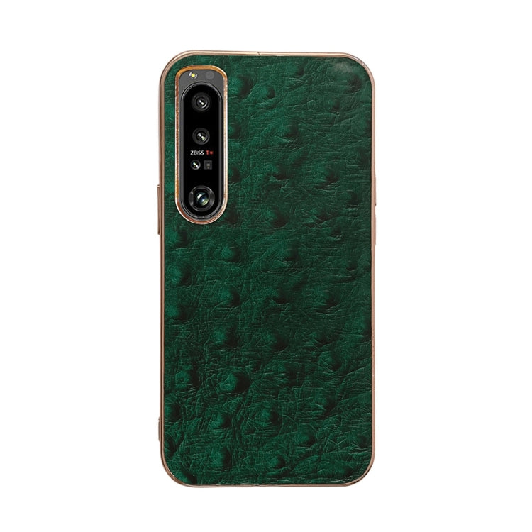 Custodia per telefono con placcatura nano in vera pelle di struzzo, For Sony Xperia 1 IV, For Sony Xperia 10 IV, For vivo X80 5G, For vivo X80 Pro 5G, For Xiaomi Mix Fold 2, For Motorola Moto Razr 2022
