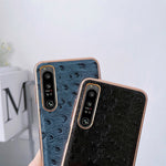 Custodia per telefono con placcatura nano in vera pelle di struzzo, For Sony Xperia 1 IV, For Sony Xperia 10 IV, For vivo X80 5G, For vivo X80 Pro 5G, For Xiaomi Mix Fold 2, For Motorola Moto Razr 2022
