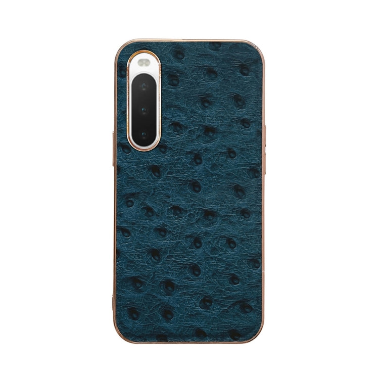 Custodia per telefono con placcatura nano in vera pelle di struzzo, For Sony Xperia 1 IV, For Sony Xperia 10 IV, For vivo X80 5G, For vivo X80 Pro 5G, For Xiaomi Mix Fold 2, For Motorola Moto Razr 2022