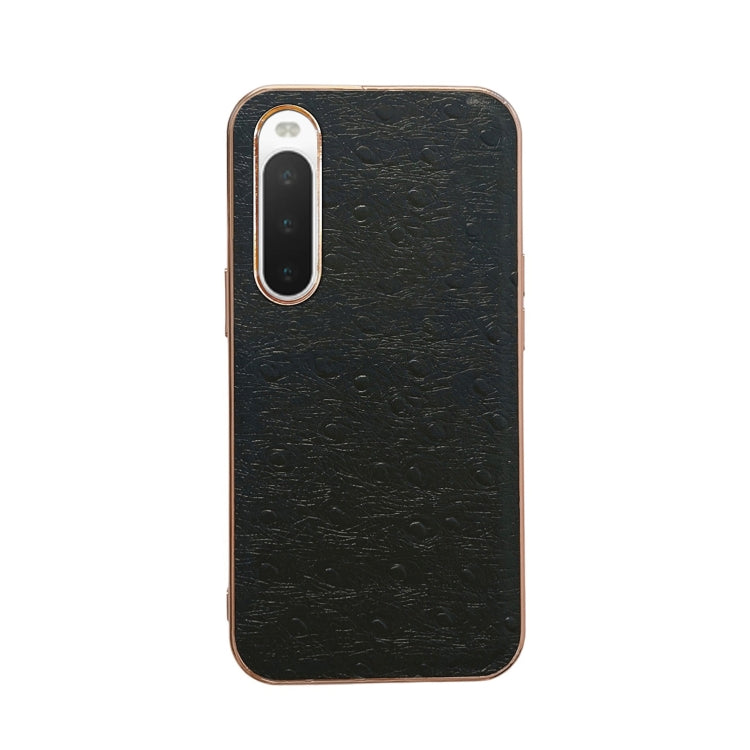 Custodia per telefono con placcatura nano in vera pelle di struzzo, For Sony Xperia 1 IV, For Sony Xperia 10 IV, For vivo X80 5G, For vivo X80 Pro 5G, For Xiaomi Mix Fold 2, For Motorola Moto Razr 2022