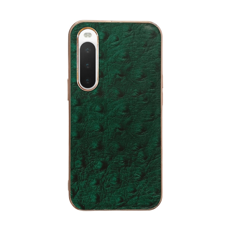 Custodia per telefono con placcatura nano in vera pelle di struzzo, For Sony Xperia 1 IV, For Sony Xperia 10 IV, For vivo X80 5G, For vivo X80 Pro 5G, For Xiaomi Mix Fold 2, For Motorola Moto Razr 2022