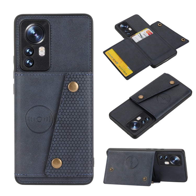 Custodia per telefono magnetica con doppia fibbia, For Xiaomi Redmi K50 Ultra / 12T / 12 Pro, For Xiaomi Poco C40, For Xiaomi 12 Lite, For Xiaomi 12S Ultra