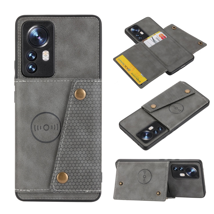 Custodia per telefono magnetica con doppia fibbia, For Xiaomi Redmi K50 Ultra / 12T / 12 Pro, For Xiaomi Poco C40, For Xiaomi 12 Lite, For Xiaomi 12S Ultra
