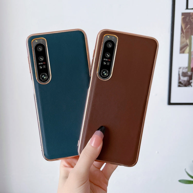 Custodia per telefono con placcatura nano serie Xiaoya in vera pelle, For Sony Xperia 1 IV, For Sony Xperia 10 IV, For vivo X80 5G, For vivo X80 Pro 5G, For Xiaomi Mix Fold 2, For Motorola Moto Razr 2022