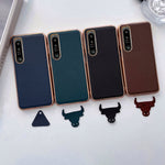 Custodia per telefono con placcatura nano serie Xiaoya in vera pelle, For Sony Xperia 1 IV, For Sony Xperia 10 IV, For vivo X80 5G, For vivo X80 Pro 5G, For Xiaomi Mix Fold 2, For Motorola Moto Razr 2022