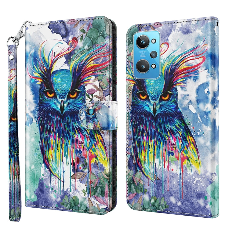 Modello di pittura 3D Custodia per telefono in TPU + PU, For Realme GT2 / GT Neo2 / GT Neo 3T, For Honor 50