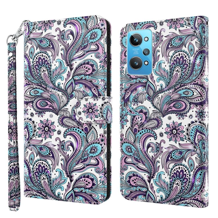 Modello di pittura 3D Custodia per telefono in TPU + PU, For Realme GT2 / GT Neo2 / GT Neo 3T, For Honor 50