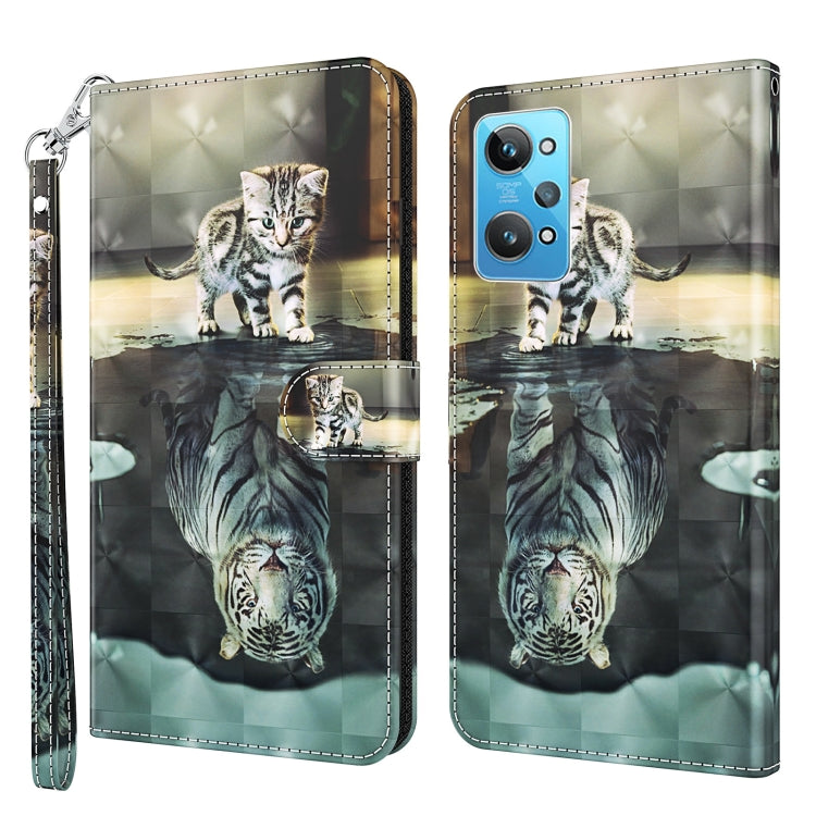 Modello di pittura 3D Custodia per telefono in TPU + PU, For Realme GT2 / GT Neo2 / GT Neo 3T, For Honor 50