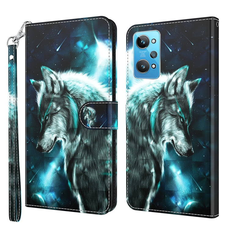 Modello di pittura 3D Custodia per telefono in TPU + PU, For Realme GT2 / GT Neo2 / GT Neo 3T, For Honor 50