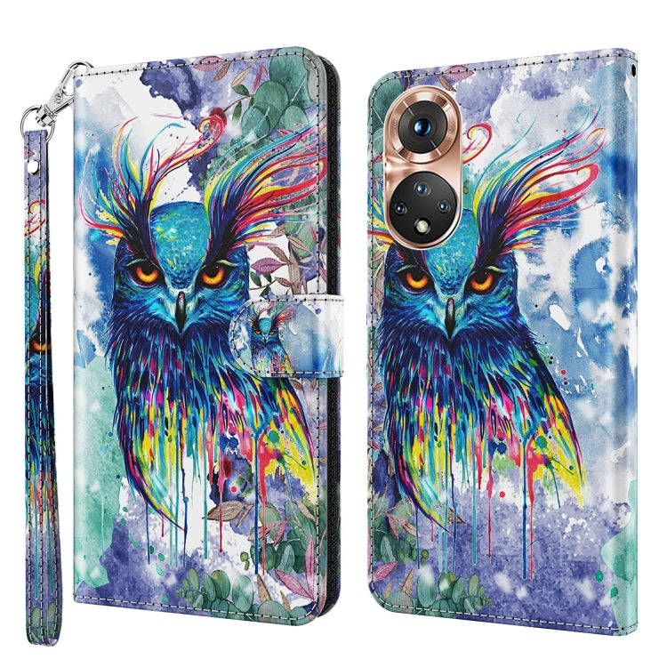Modello di pittura 3D Custodia per telefono in TPU + PU, For Realme GT2 / GT Neo2 / GT Neo 3T, For Honor 50