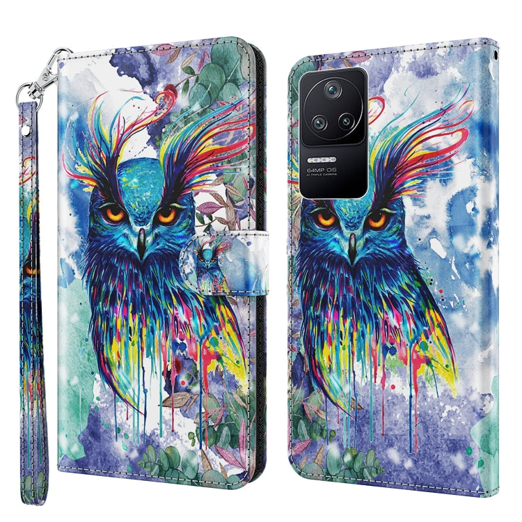 Modello di pittura 3D Custodia per telefono in TPU + PU, For Xiaomi Poco F4, For Xiaomi Poco F4 GT