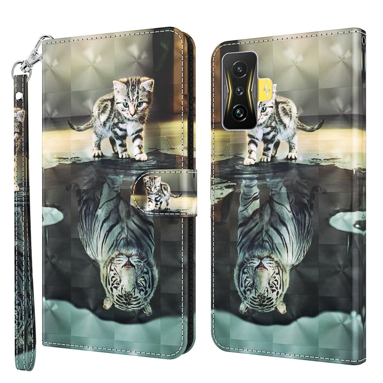 Modello di pittura 3D Custodia per telefono in TPU + PU, For Xiaomi Poco F4, For Xiaomi Poco F4 GT