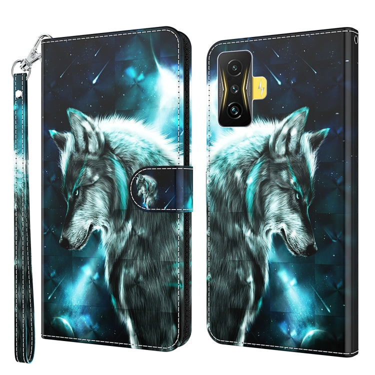 Modello di pittura 3D Custodia per telefono in TPU + PU, For Xiaomi Poco F4, For Xiaomi Poco F4 GT