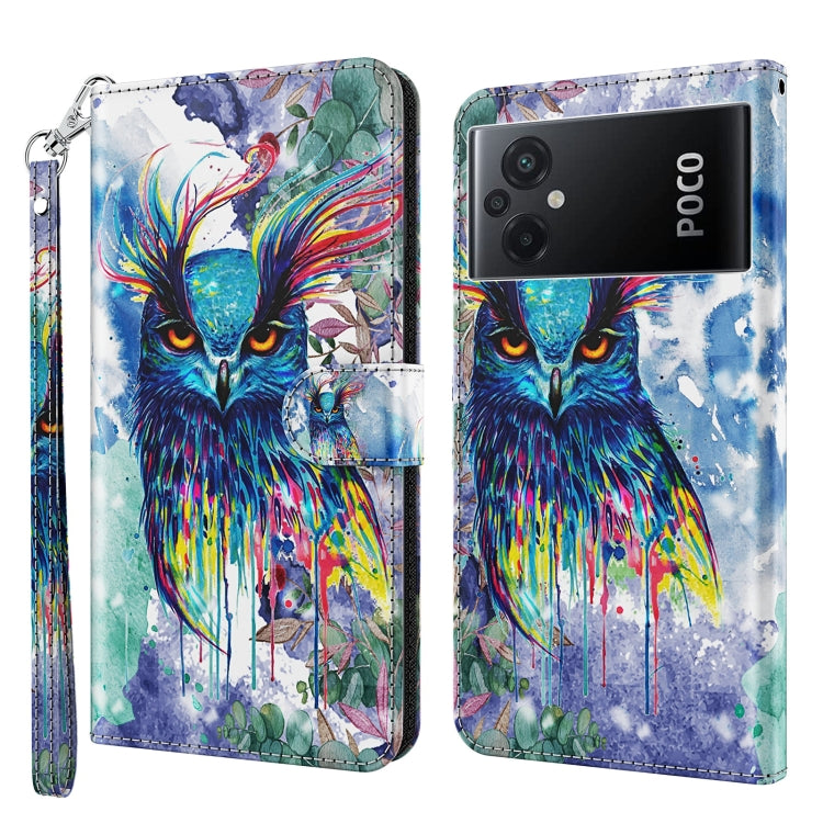 Modello di pittura 3D Custodia per telefono in TPU + PU, For Xiaomi Poco M5, For Xiaomi Poco M5S/Redmi Note 10/Note 10S