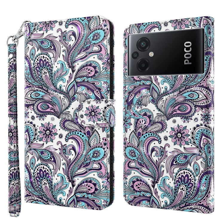 Modello di pittura 3D Custodia per telefono in TPU + PU, For Xiaomi Poco M5, For Xiaomi Poco M5S/Redmi Note 10/Note 10S