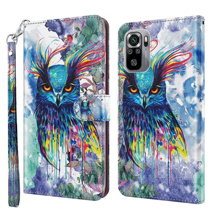 Modello di pittura 3D Custodia per telefono in TPU + PU, For Xiaomi Poco M5, For Xiaomi Poco M5S/Redmi Note 10/Note 10S