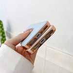 Custodia per telefono in vera pelle galvanica nano serie Waves, For iPhone 14 Pro, For iPhone 14 Pro Max, For iPhone 13 Pro, For iPhone 13 Pro Max, For Samsung Galaxy Z Flip4