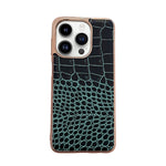 Custodia per telefono galvanica nano in vera pelle con trama di coccodrillo, For iPhone 14 Pro, For iPhone 14 Pro Max, For iPhone 13 Pro, For iPhone 13 Pro Max, For Samsung Galaxy Z Flip4, For Motorola Moto Razr 2022