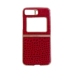 Custodia per telefono galvanica nano in vera pelle con trama di coccodrillo, For iPhone 14 Pro, For iPhone 14 Pro Max, For iPhone 13 Pro, For iPhone 13 Pro Max, For Samsung Galaxy Z Flip4, For Motorola Moto Razr 2022