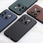 Custodia per telefono in vera pelle con trama in pelle di agnello, For OnePlus Ace Pro / 10T