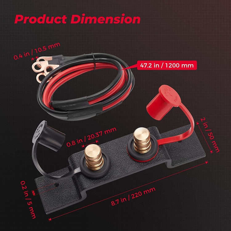 Avviatore a ponticello per batteria per auto, 0.7cm, 1.2cm