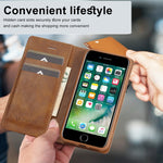 Custodia per telefono in pelle antifurto LC.IMEEKE RFID, For iPhone SE 2022 / SE 2020 / 8 / 7, For iPhone XS Max, For iPhone XS / X, For iPhone XR, For iPhone 8 Plus / 7 Plus, For Samsung Galaxy S21 5G