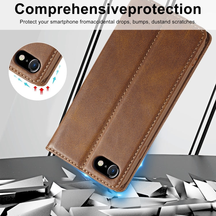 Custodia per telefono in pelle antifurto LC.IMEEKE RFID, For iPhone SE 2022 / SE 2020 / 8 / 7, For iPhone XS Max, For iPhone XS / X, For iPhone XR, For iPhone 8 Plus / 7 Plus, For Samsung Galaxy S21 5G