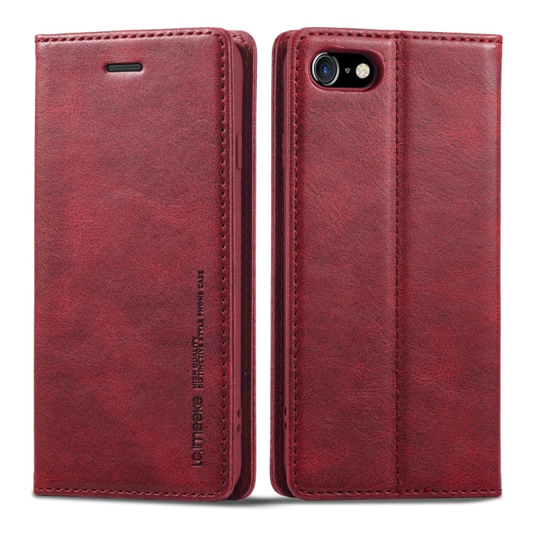 Custodia per telefono in pelle antifurto LC.IMEEKE RFID, For iPhone SE 2022 / SE 2020 / 8 / 7, For iPhone XS Max, For iPhone XS / X, For iPhone XR, For iPhone 8 Plus / 7 Plus, For Samsung Galaxy S21 5G