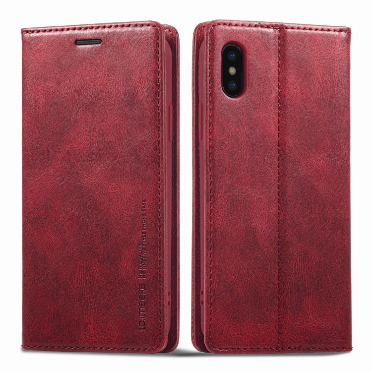 Custodia per telefono in pelle antifurto LC.IMEEKE RFID, For iPhone SE 2022 / SE 2020 / 8 / 7, For iPhone XS Max, For iPhone XS / X, For iPhone XR, For iPhone 8 Plus / 7 Plus, For Samsung Galaxy S21 5G